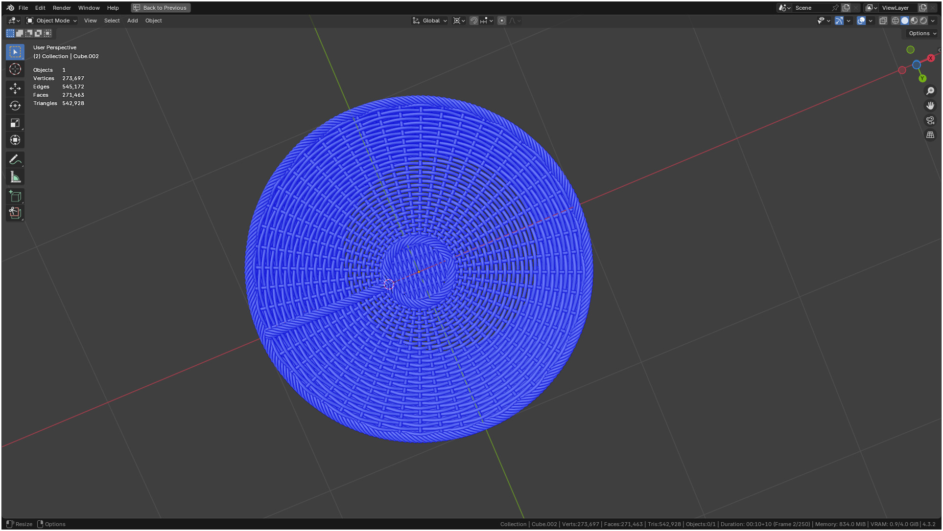 Wicker Basket Cylinder Shape Midpoly 3D model_54