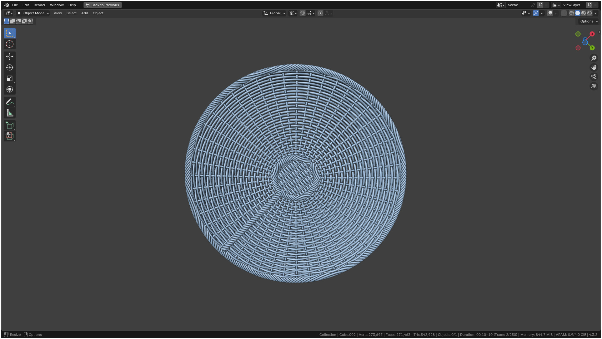 Wicker Basket Cylinder Shape Midpoly 3D model_28