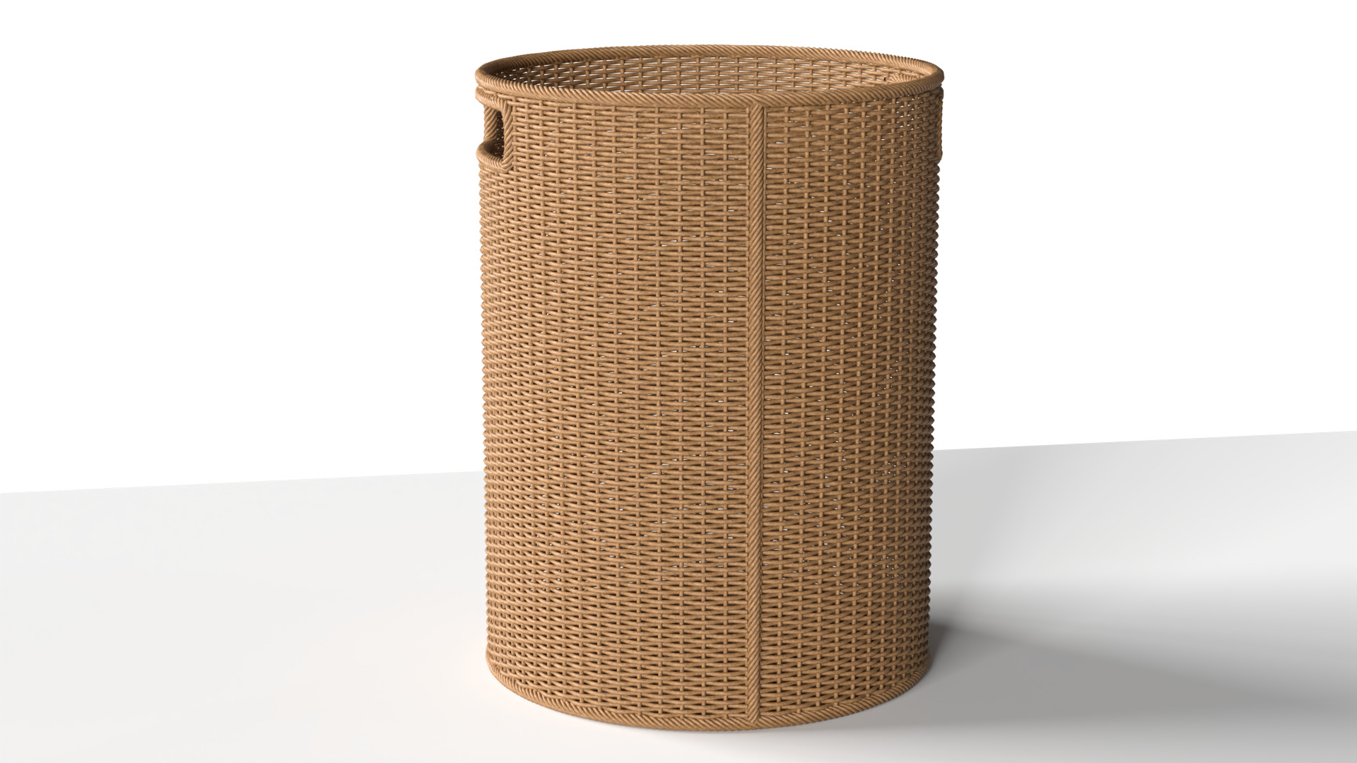 Wicker Basket Cylinder Shape Midpoly 3D model_4