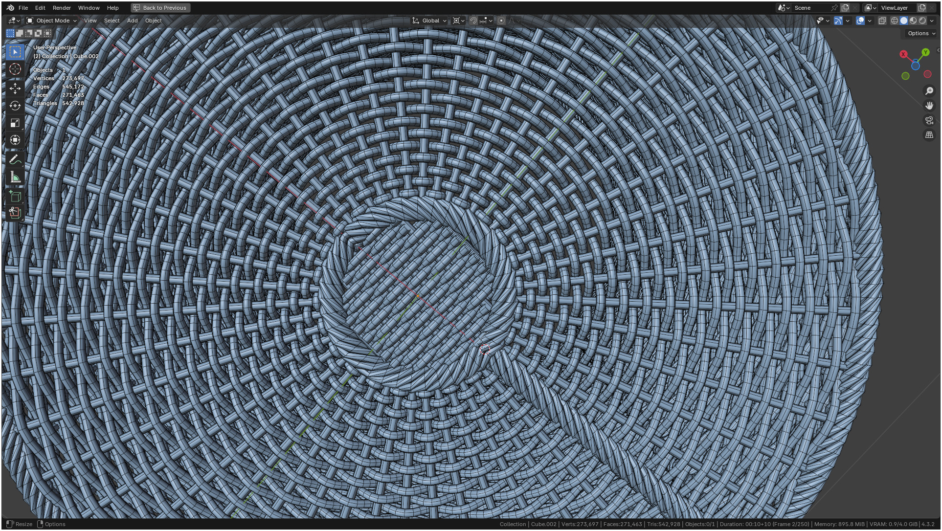 Wicker Basket Cylinder Shape Midpoly 3D model_46