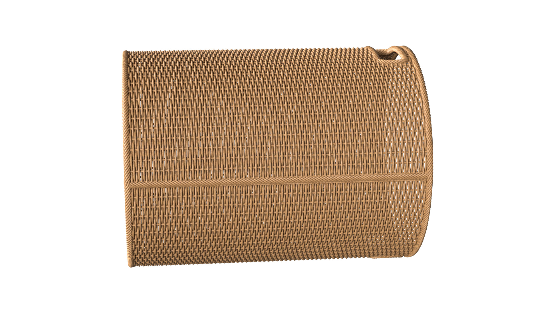 Wicker Basket Cylinder Shape Midpoly 3D model_5