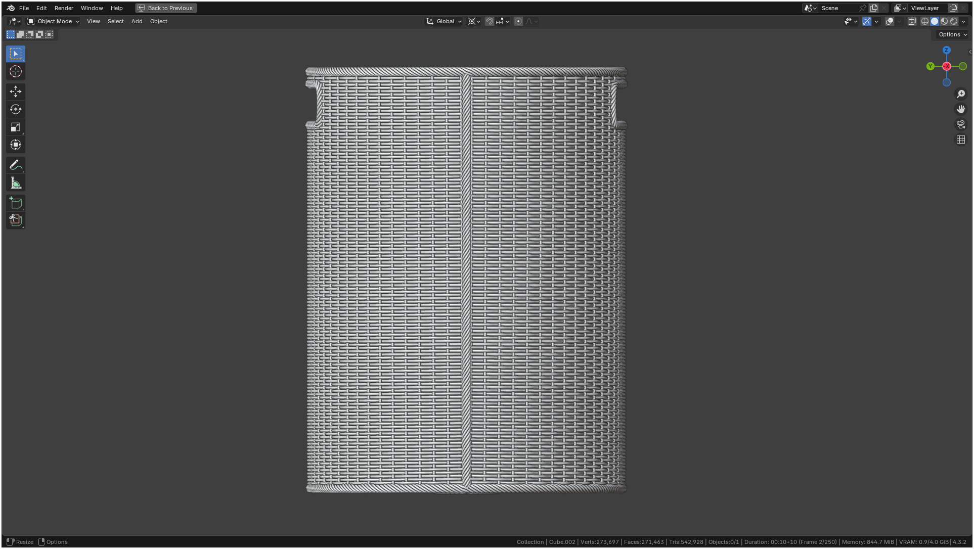 Wicker Basket Cylinder Shape Midpoly 3D model_23