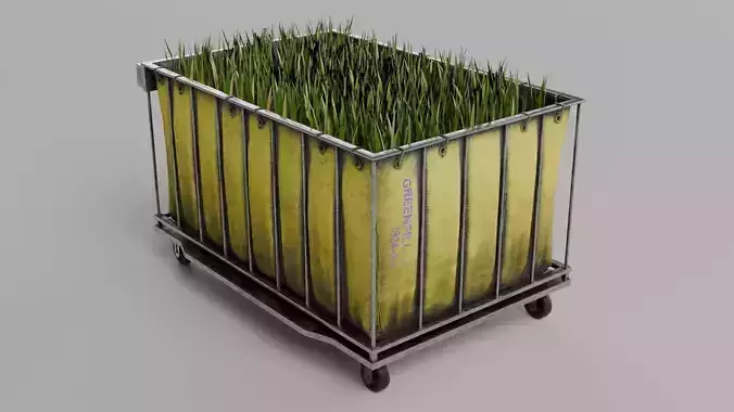 Industrial Soil Bag Cart Game Ready Low-poly 3D model