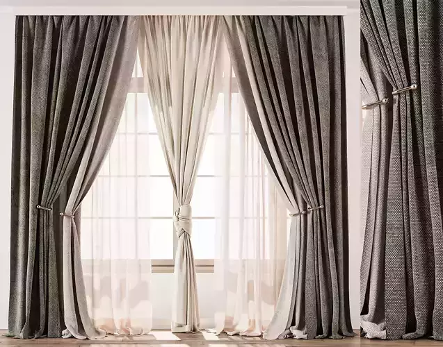 Luxurious Dual Layer Drapes with Sheer Curtain 70