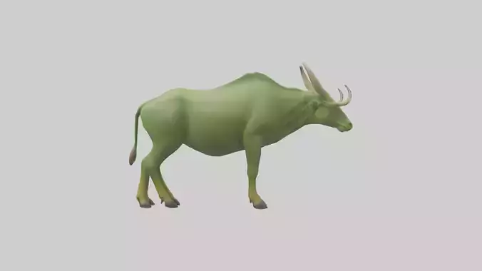 Guar grazing in field model Low-poly 3D model