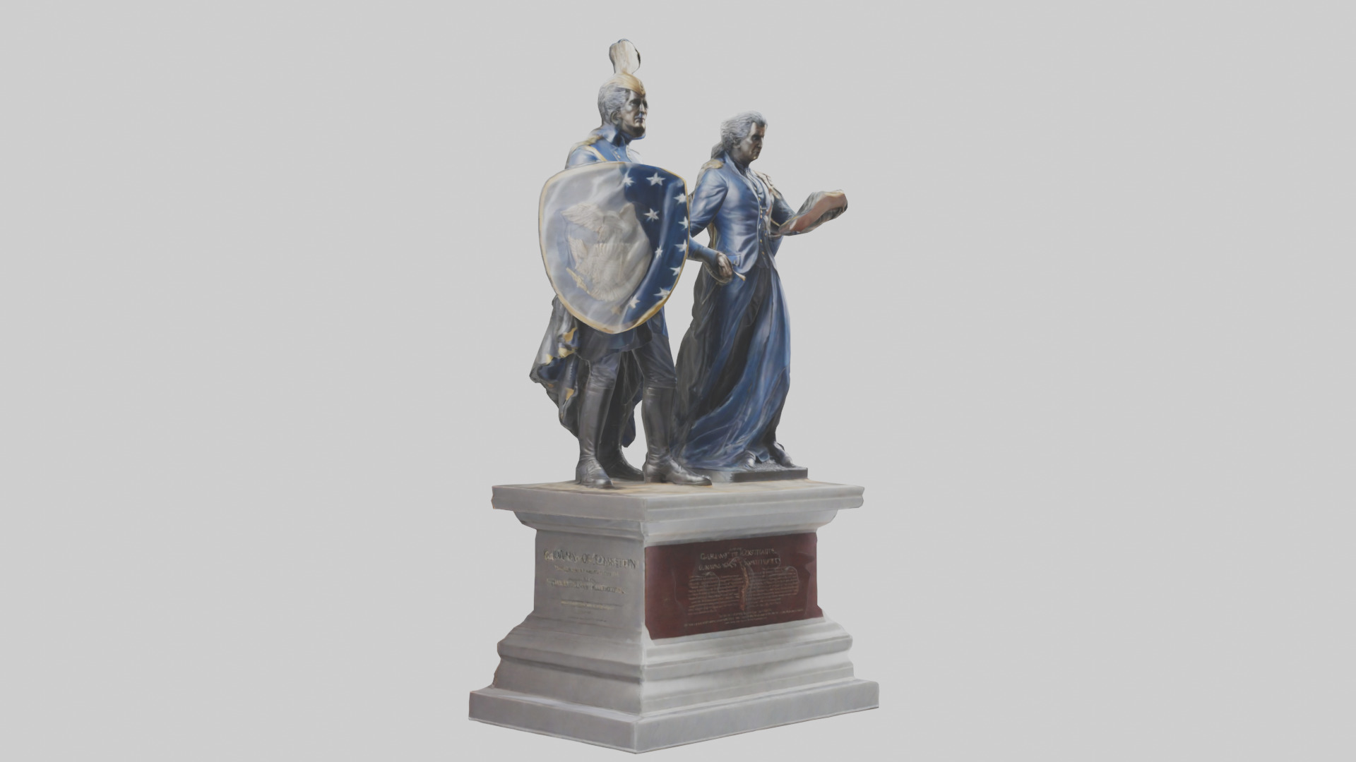 Guardians of the Constitution statue model Low-poly 3D model_7