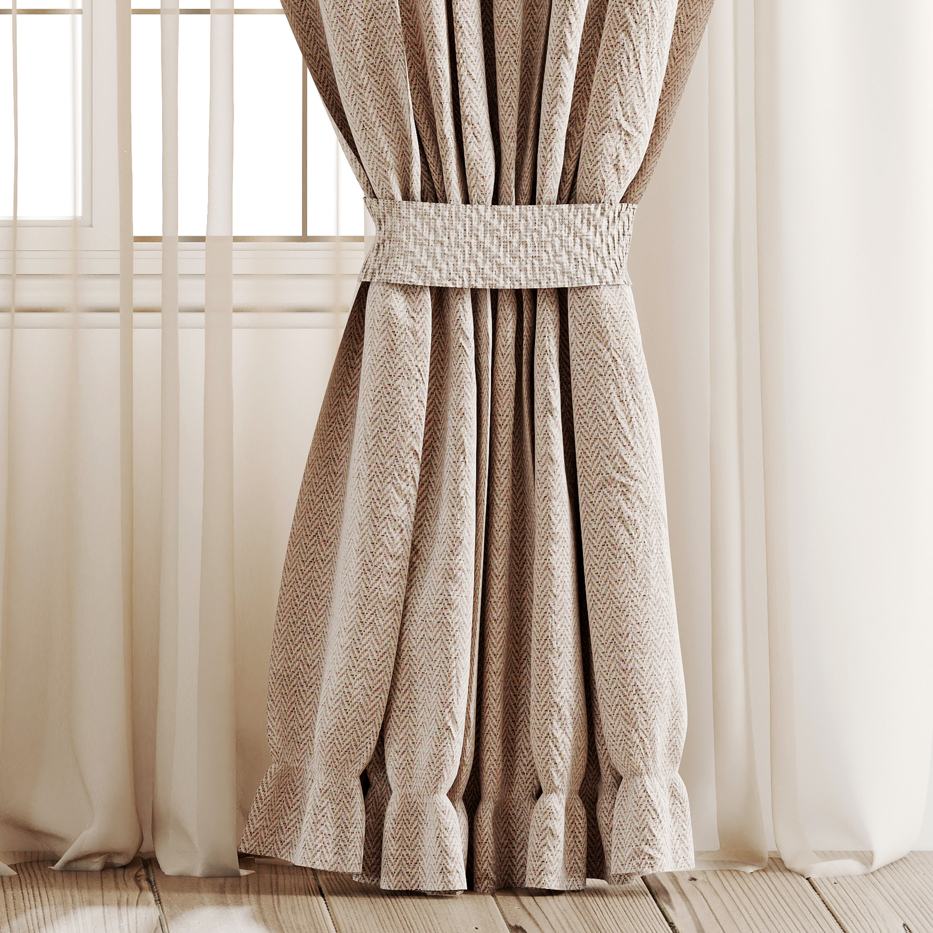 Curtain A2 Low-poly 3D model_2