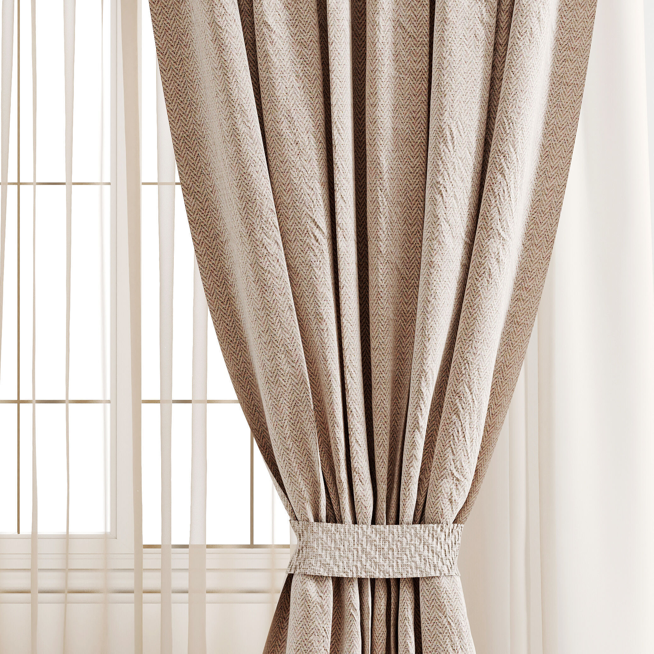 Curtain A2 Low-poly 3D model_1