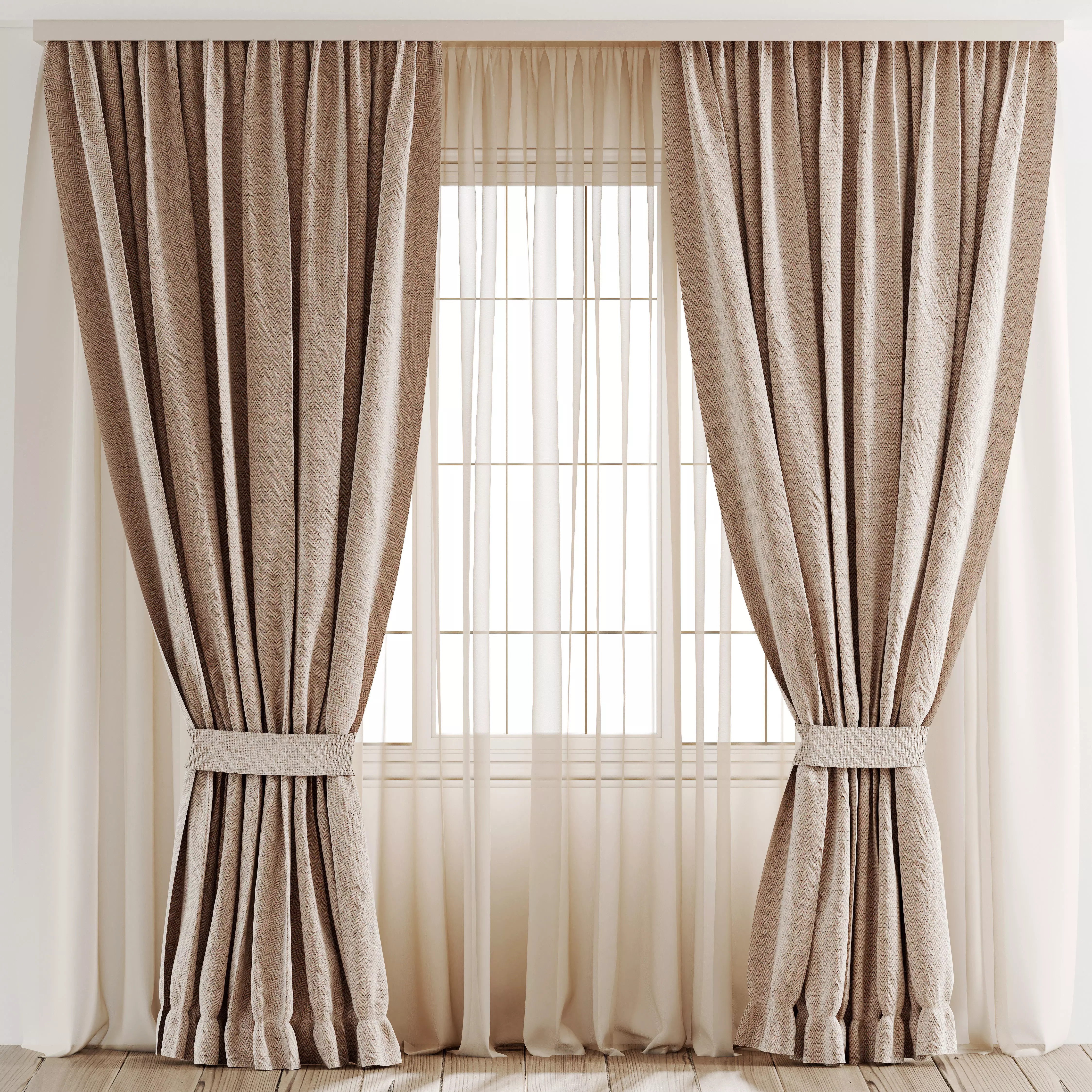 Curtain A2 Low-poly 3D model_0