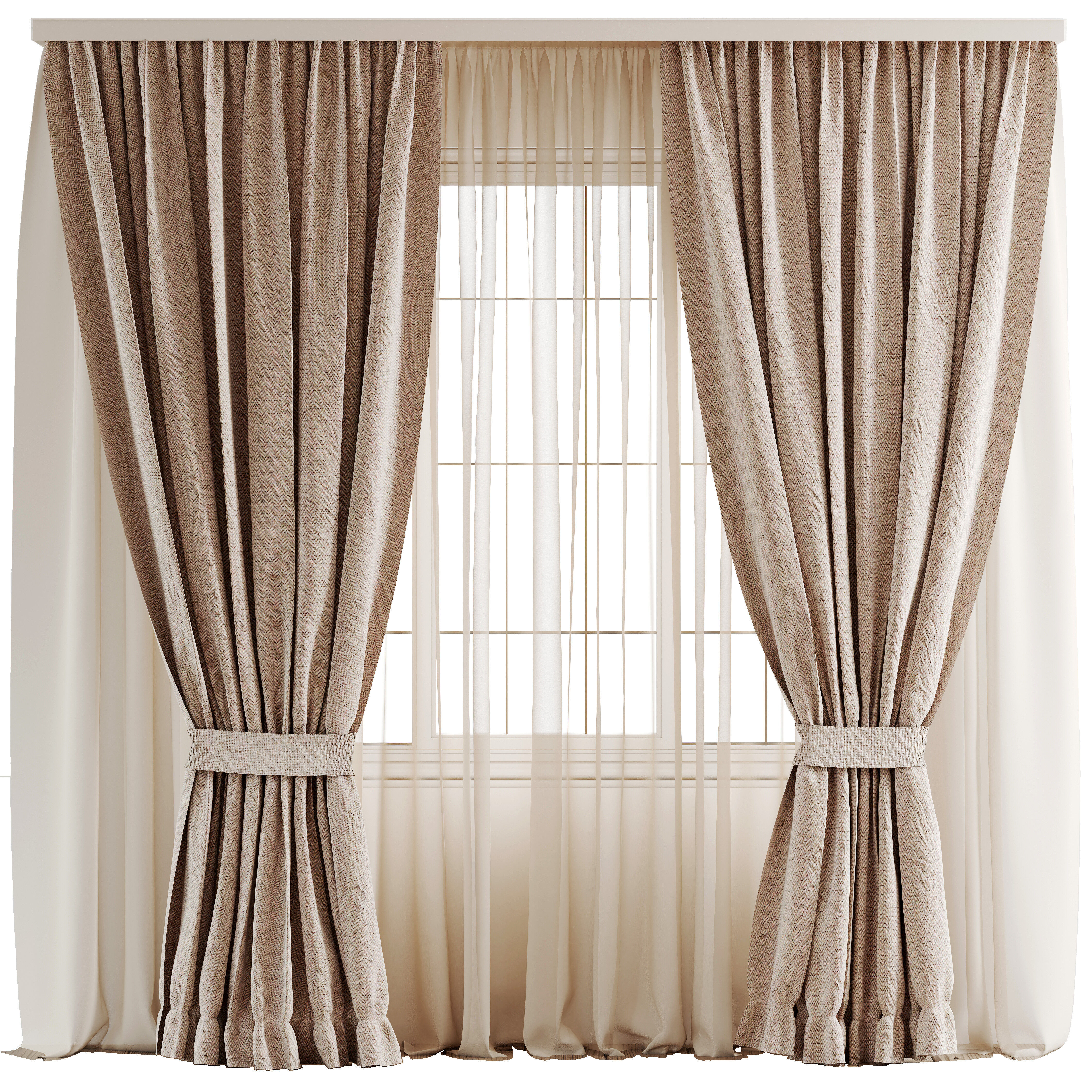 Curtain A2 Low-poly 3D model_4