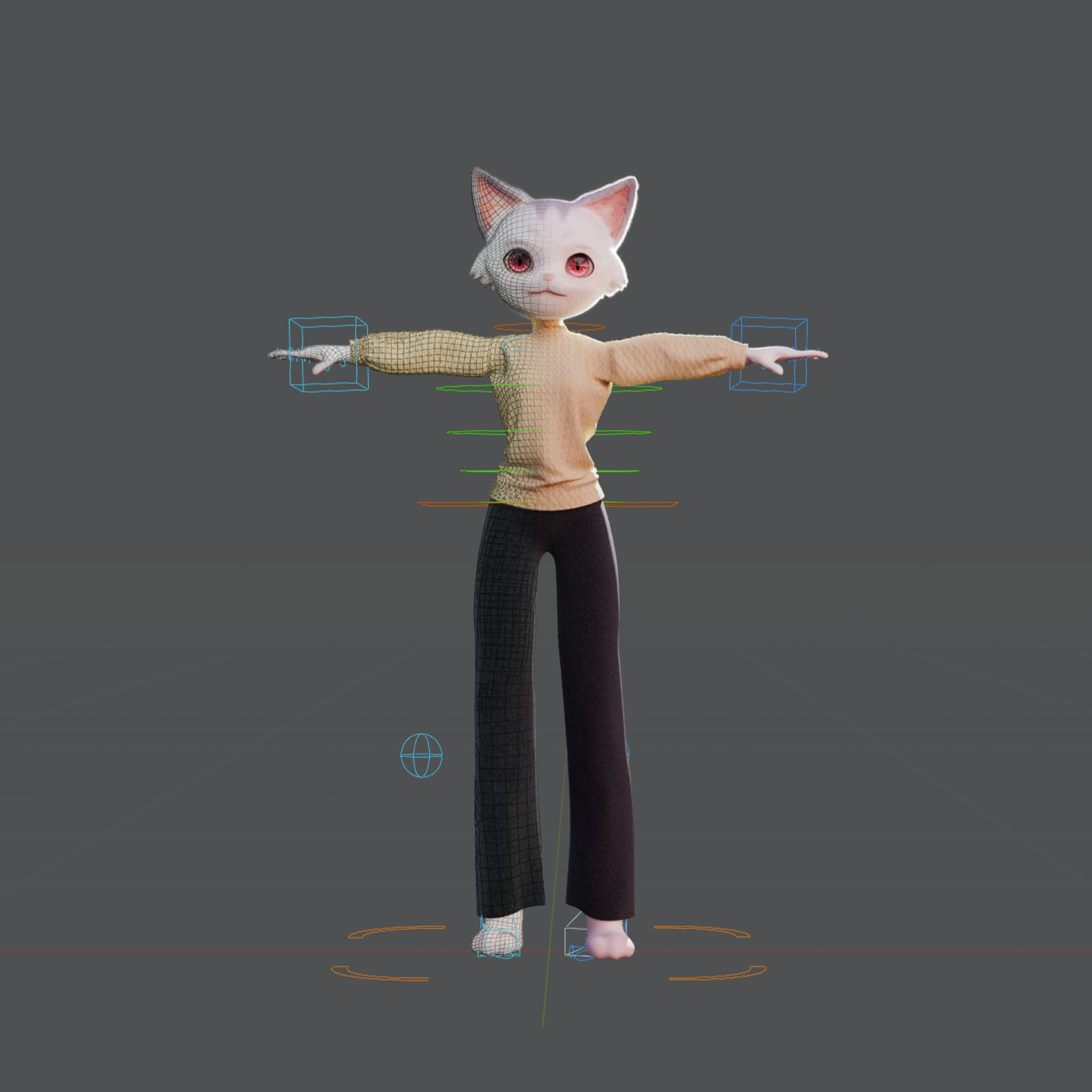 Cat Rigged 3D Character Model 3D model_2