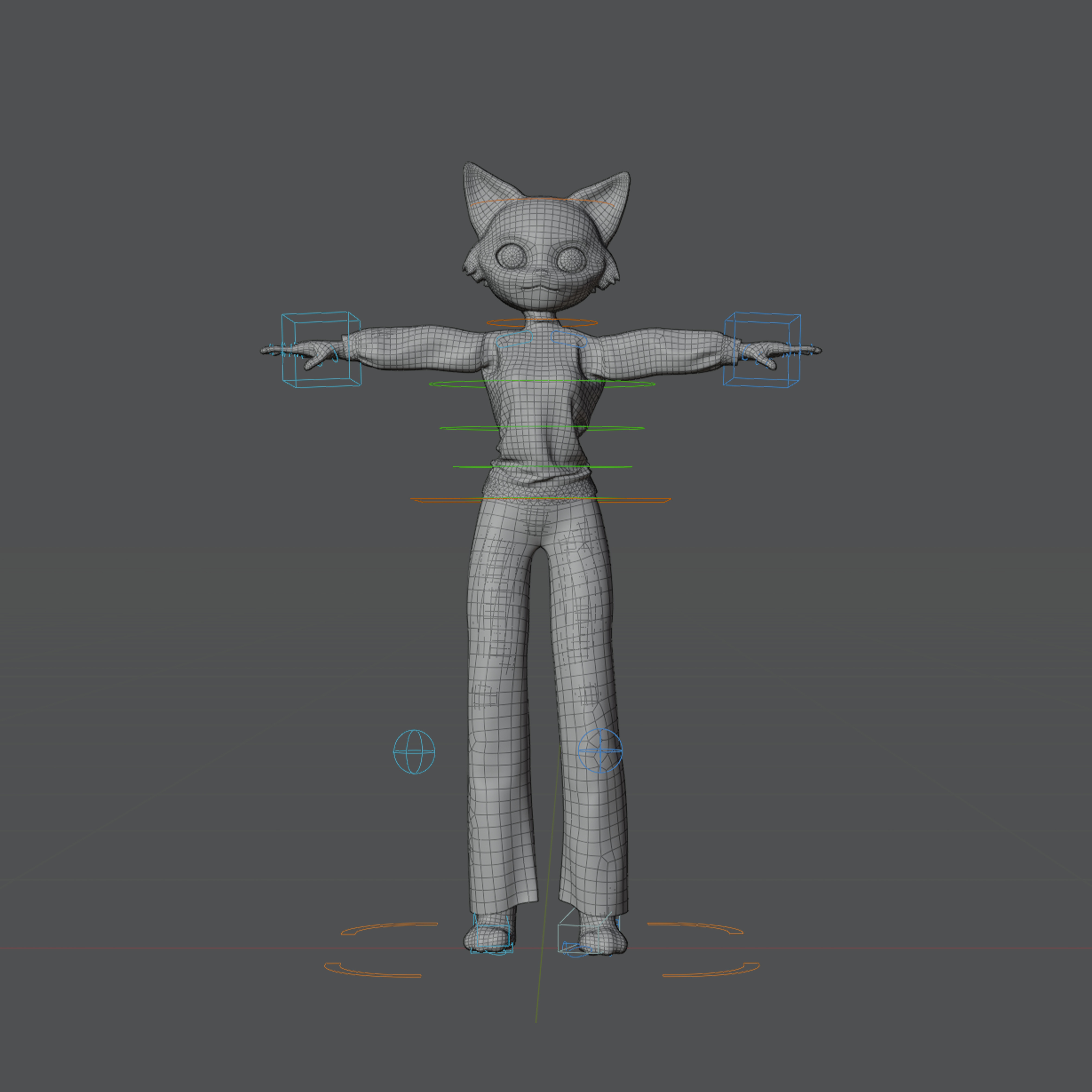 Cat Rigged 3D Character Model 3D model_1