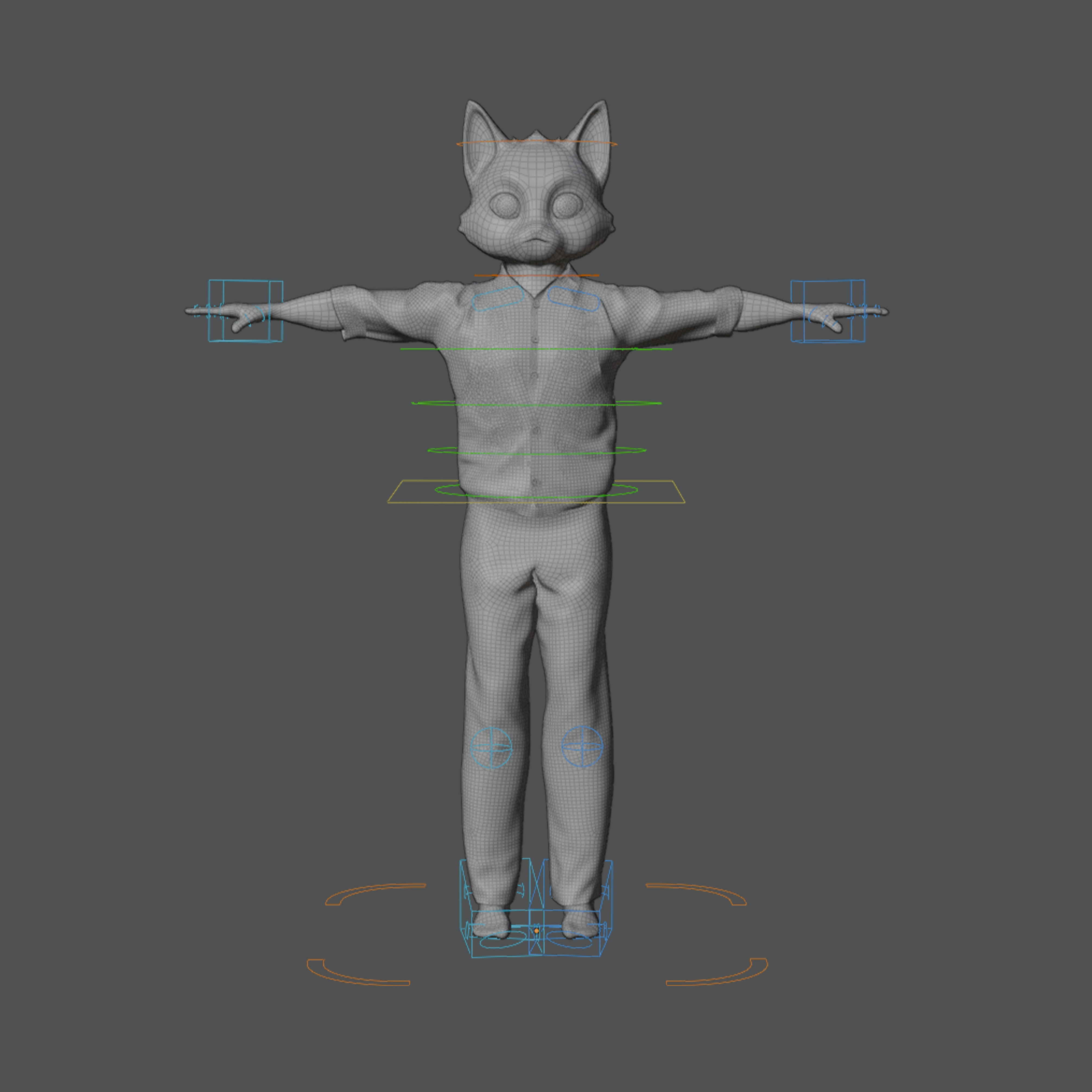 Cat Rigged 3D Character Model 3D model_4