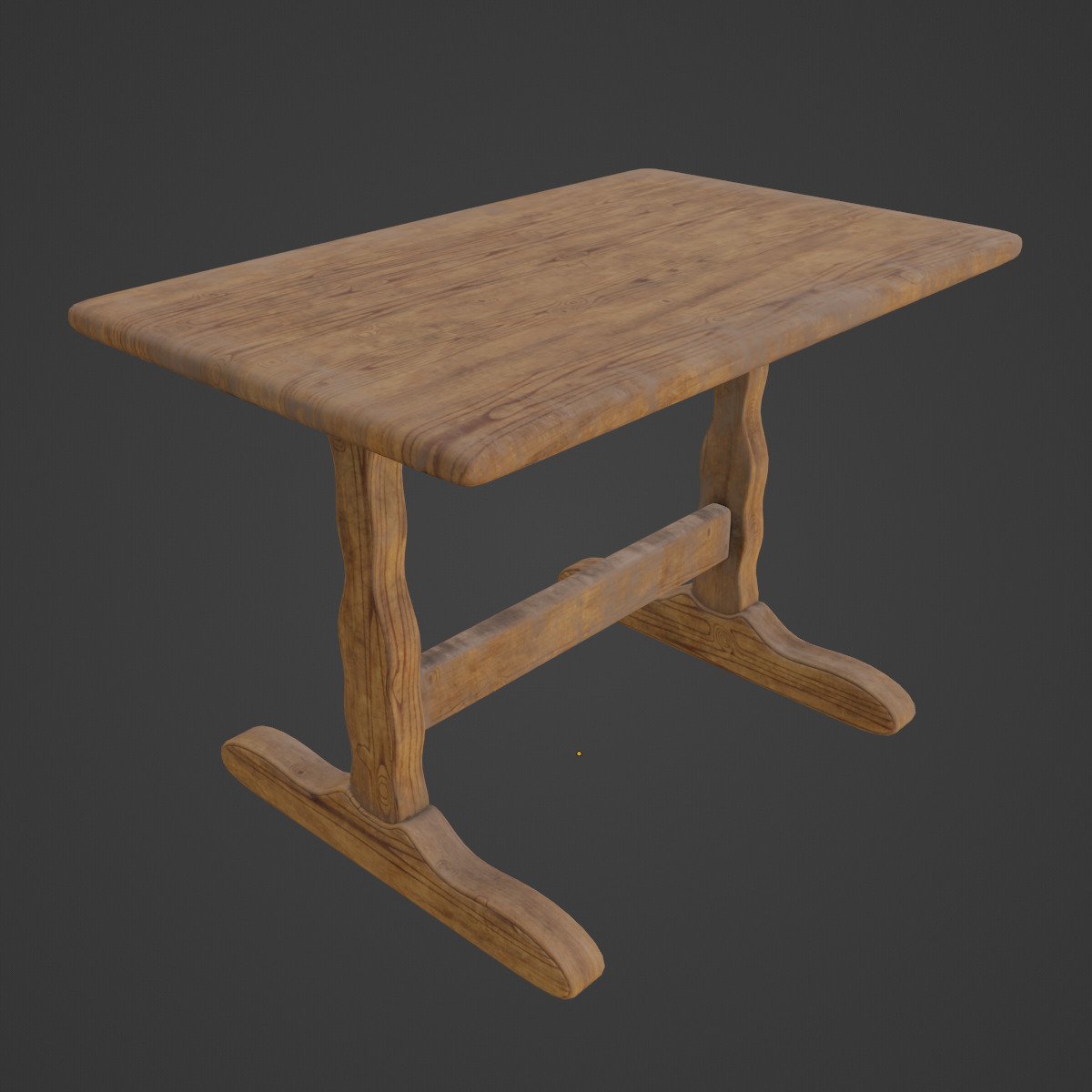 Wooden Dining Table 03 3D model_6