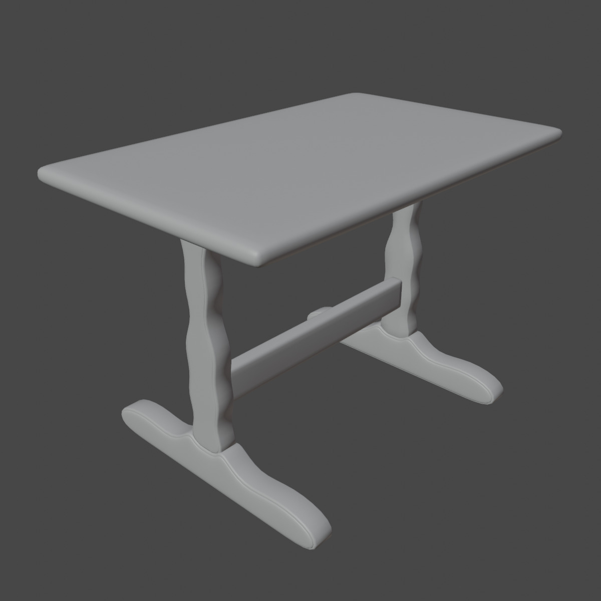 Wooden Dining Table 03 3D model_8