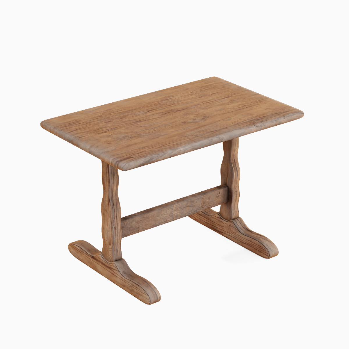 Wooden Dining Table 03 3D model_5