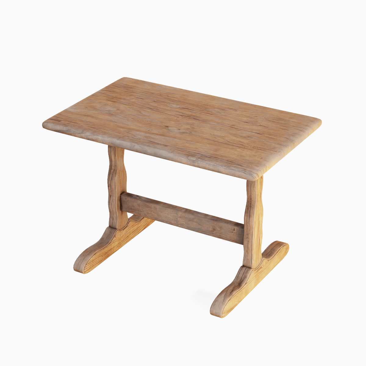 Wooden Dining Table 03 3D model_4