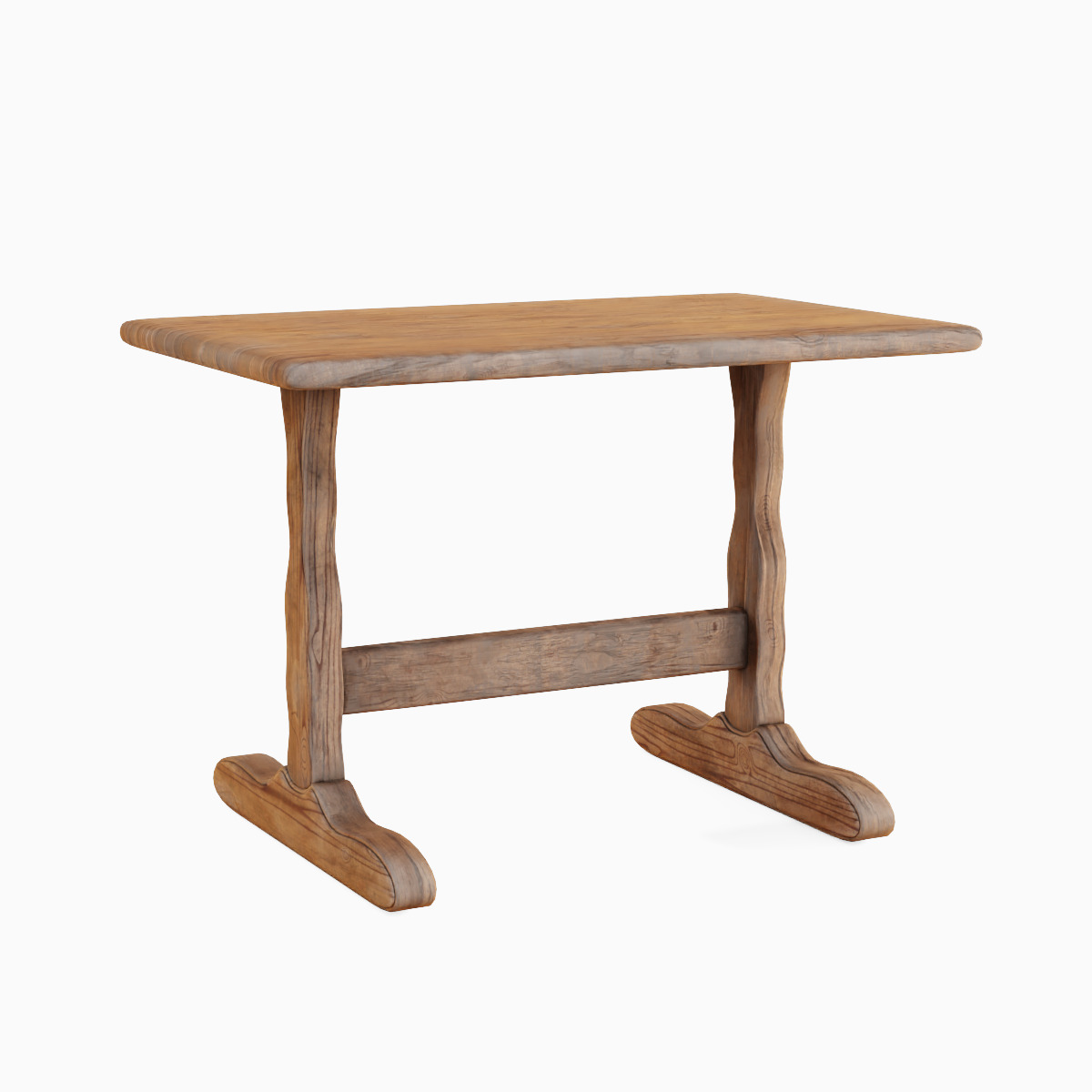 Wooden Dining Table 03 3D model_1