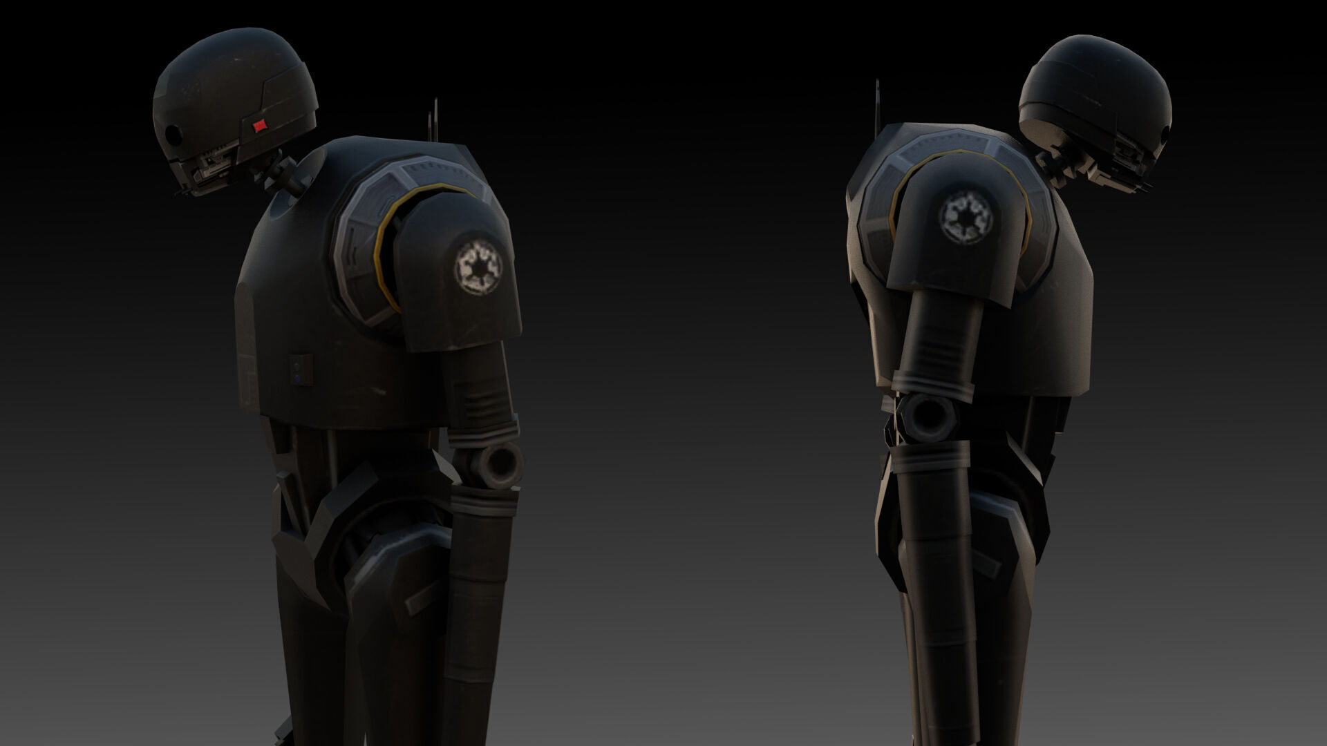 K-2SO Star Wars 3D Model High-Quality Rigged Low-poly 3D model_2