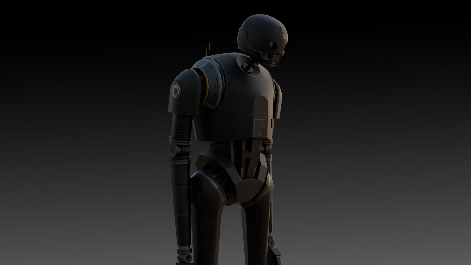 K-2SO Star Wars 3D Model High-Quality Rigged Low-poly 3D model_5