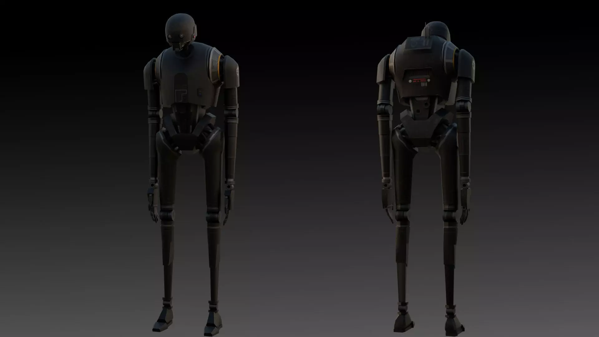 K-2SO Star Wars 3D Model High-Quality Rigged Low-poly 3D model_0
