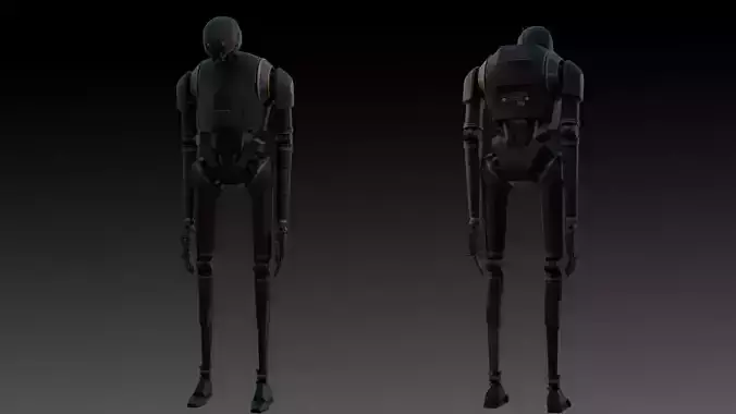 K-2SO Star Wars 3D Model High-Quality Rigged