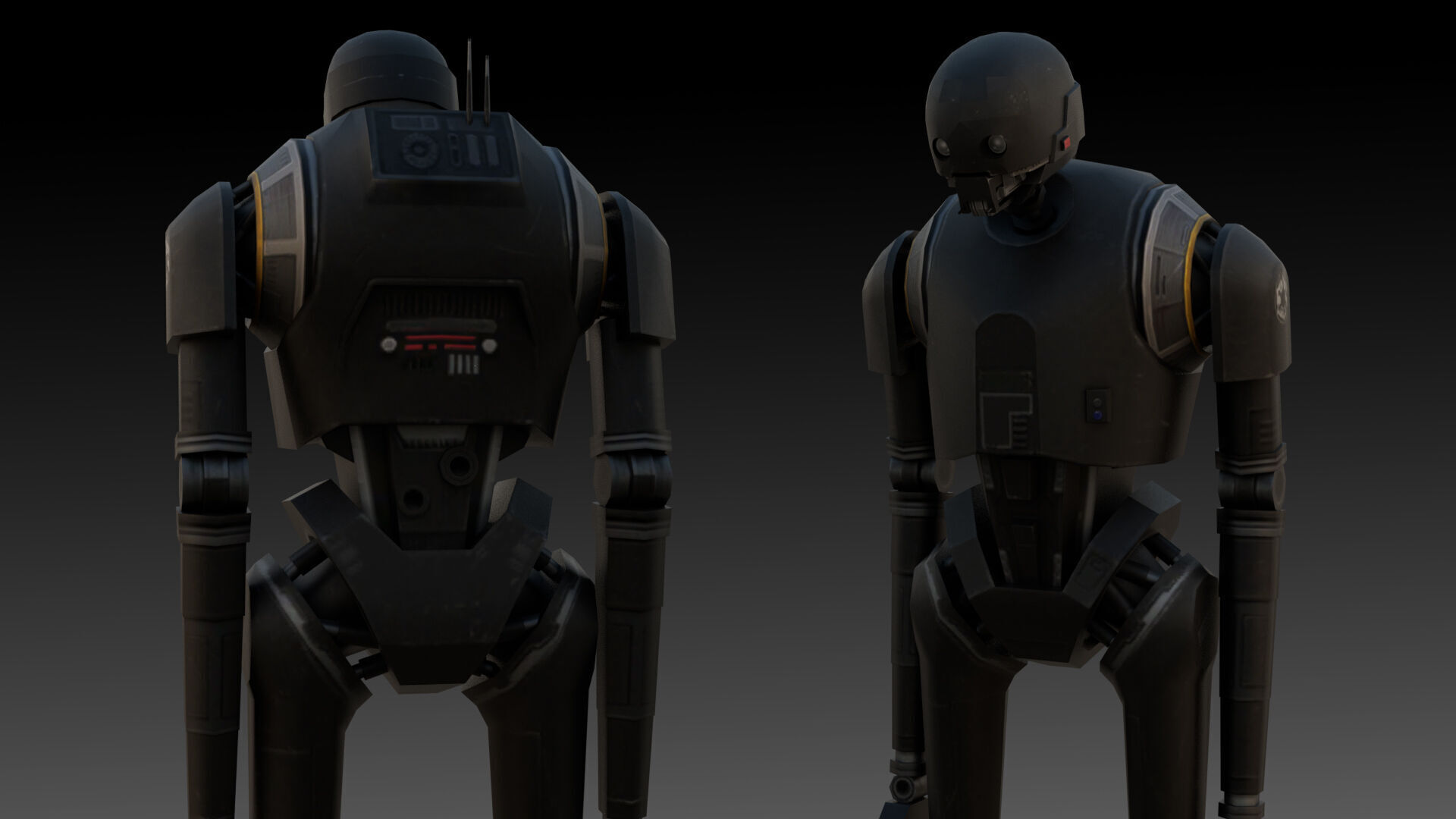 K-2SO Star Wars 3D Model High-Quality Rigged Low-poly 3D model_1