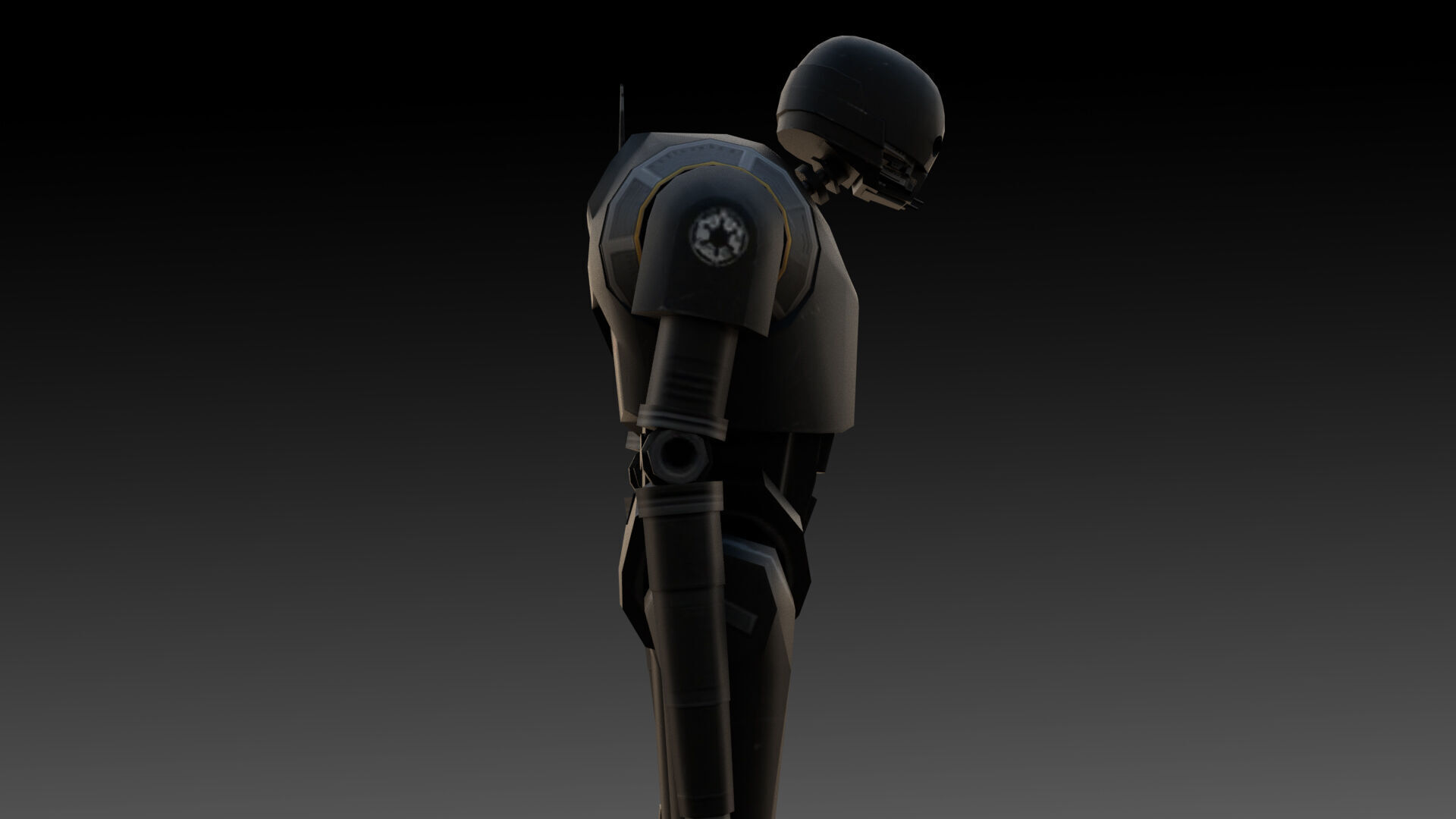 K-2SO Star Wars 3D Model High-Quality Rigged Low-poly 3D model_9