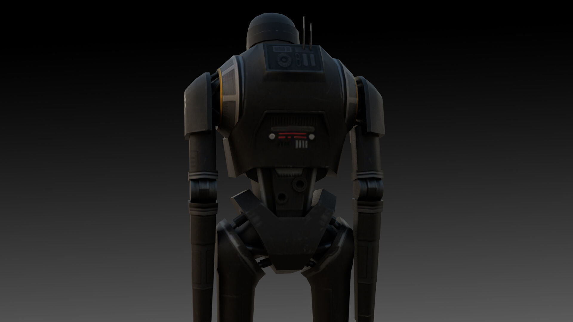 K-2SO Star Wars 3D Model High-Quality Rigged Low-poly 3D model_4