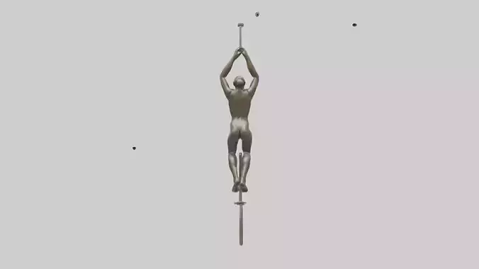 Gymnast on Rings statue model