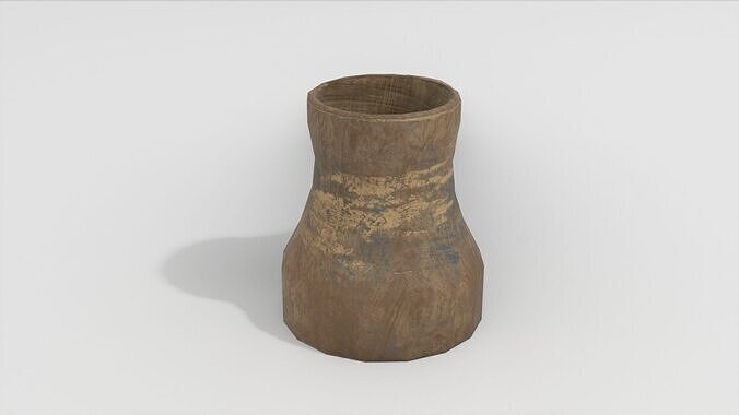 Rustic Wooden Cup Low-poly 3D model