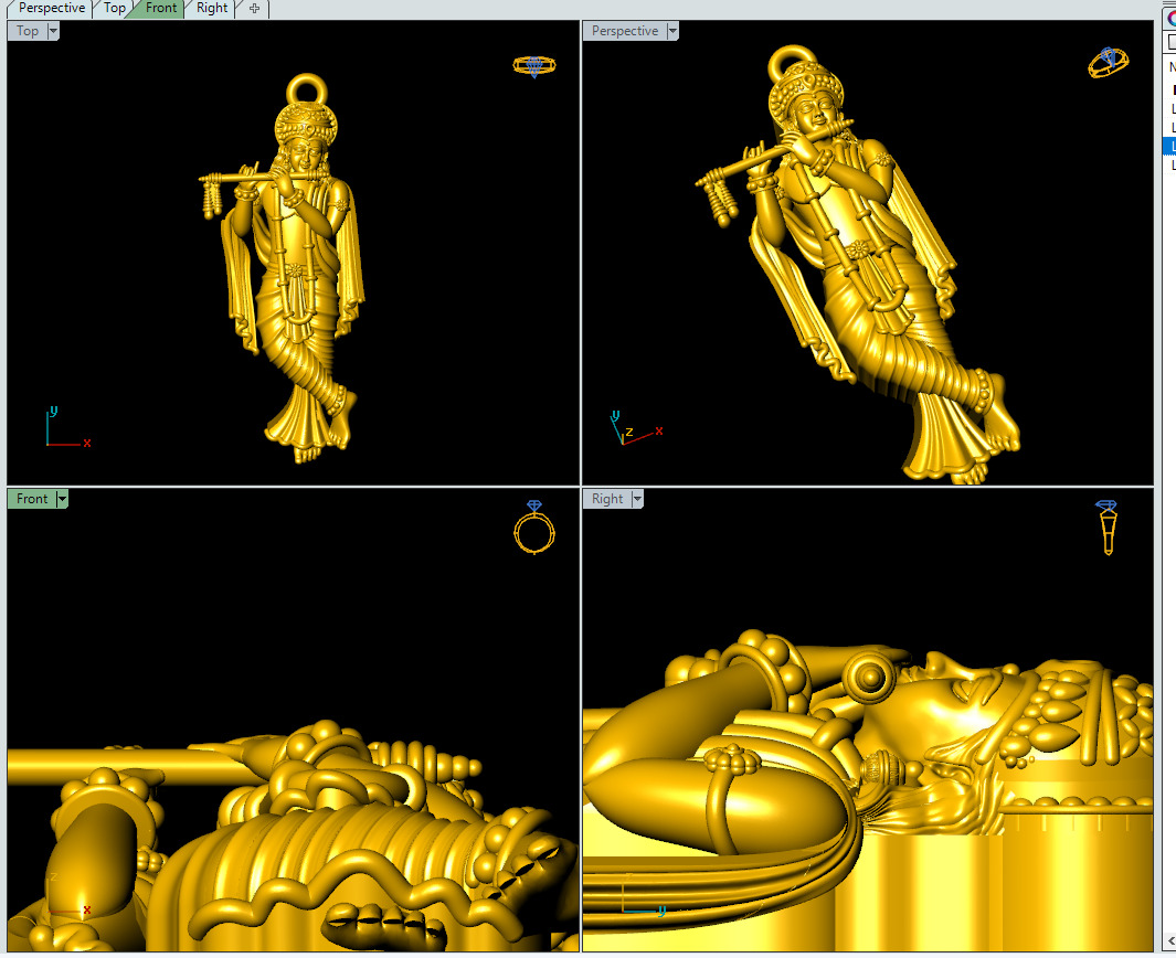 Krishna Pendant 3D print model_5