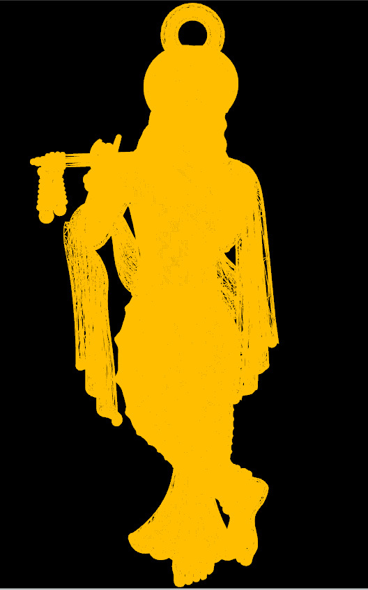 Krishna Pendant 3D print model_3