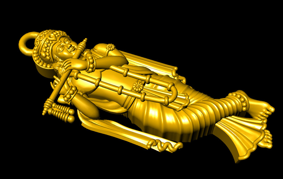 Krishna Pendant 3D print model_2