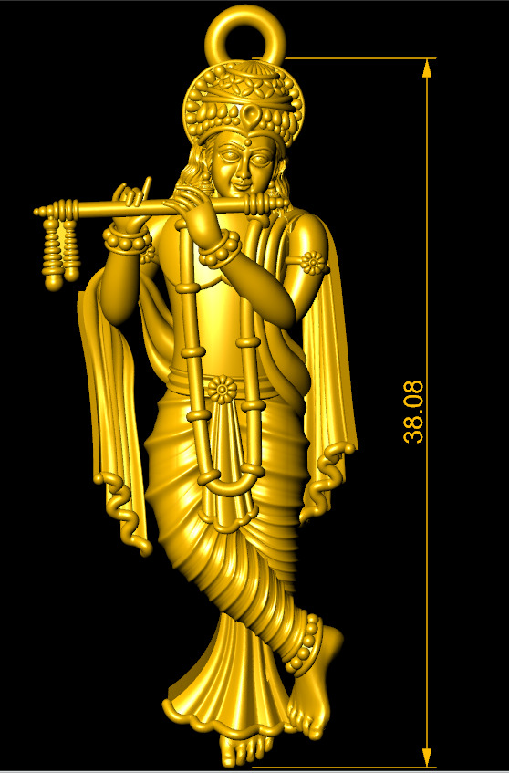 Krishna Pendant 3D print model_1