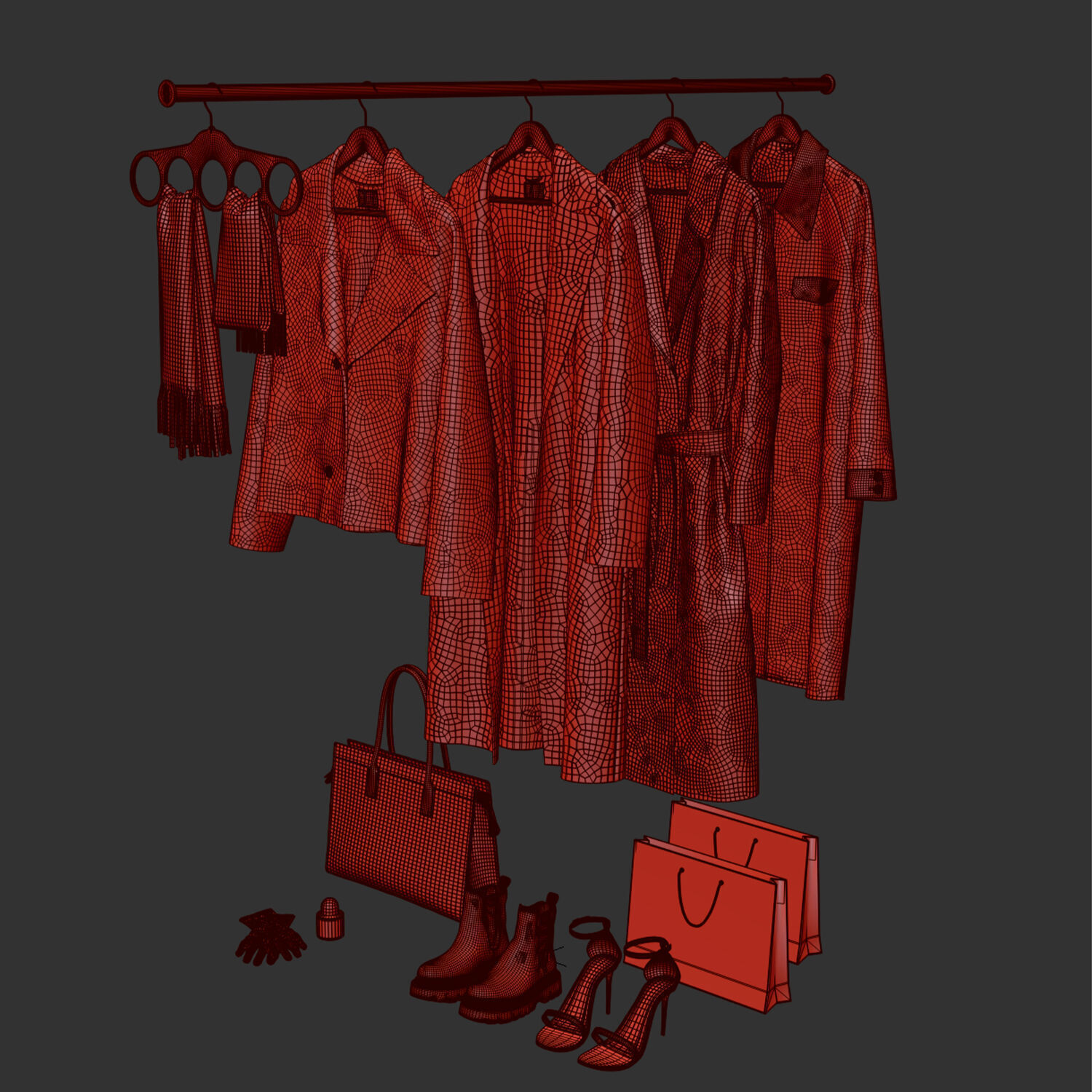 Clothes for wardrobe shop ZS01 3D model_6