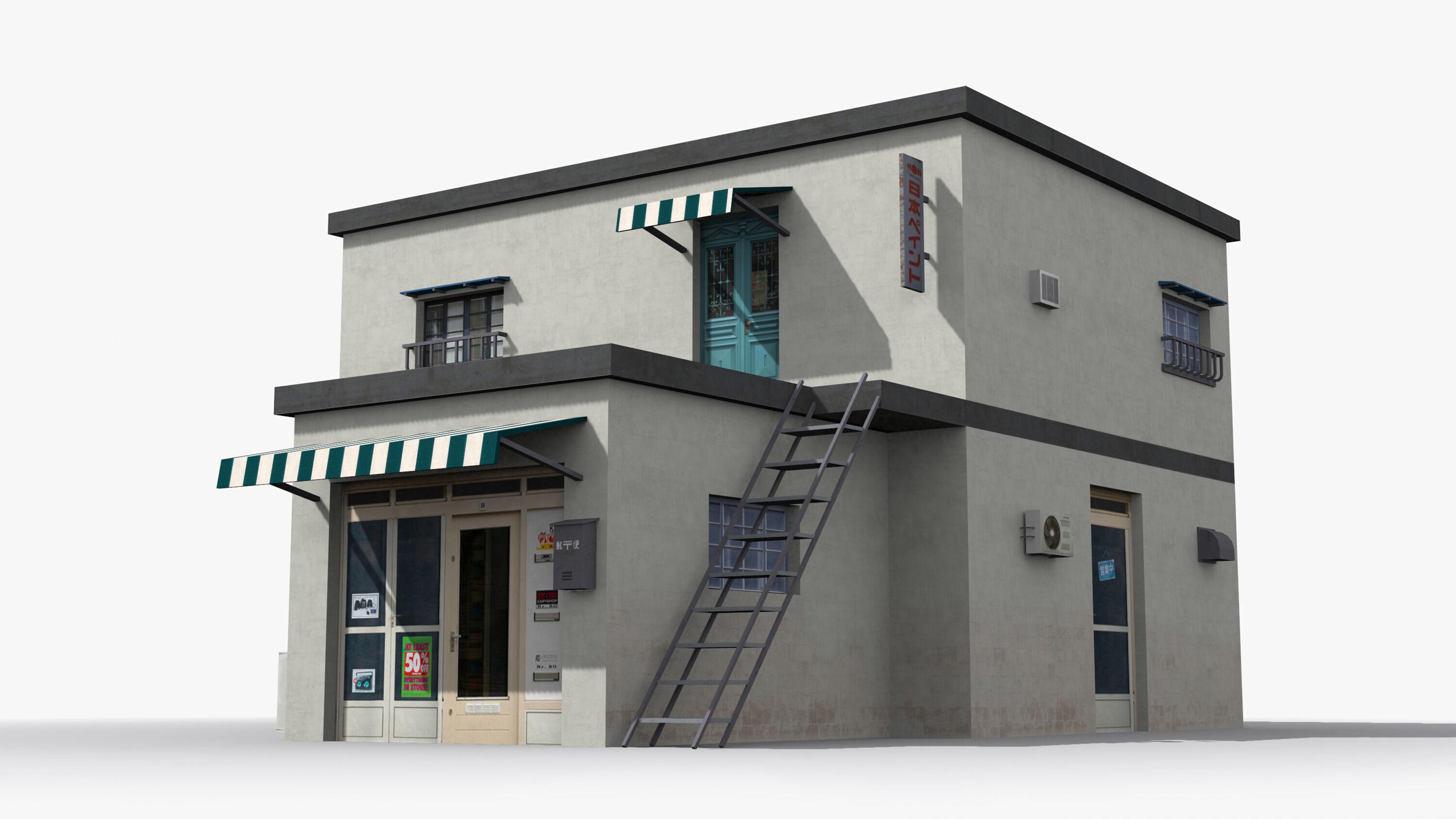 Japanese House x1 Low-poly 3D model_2