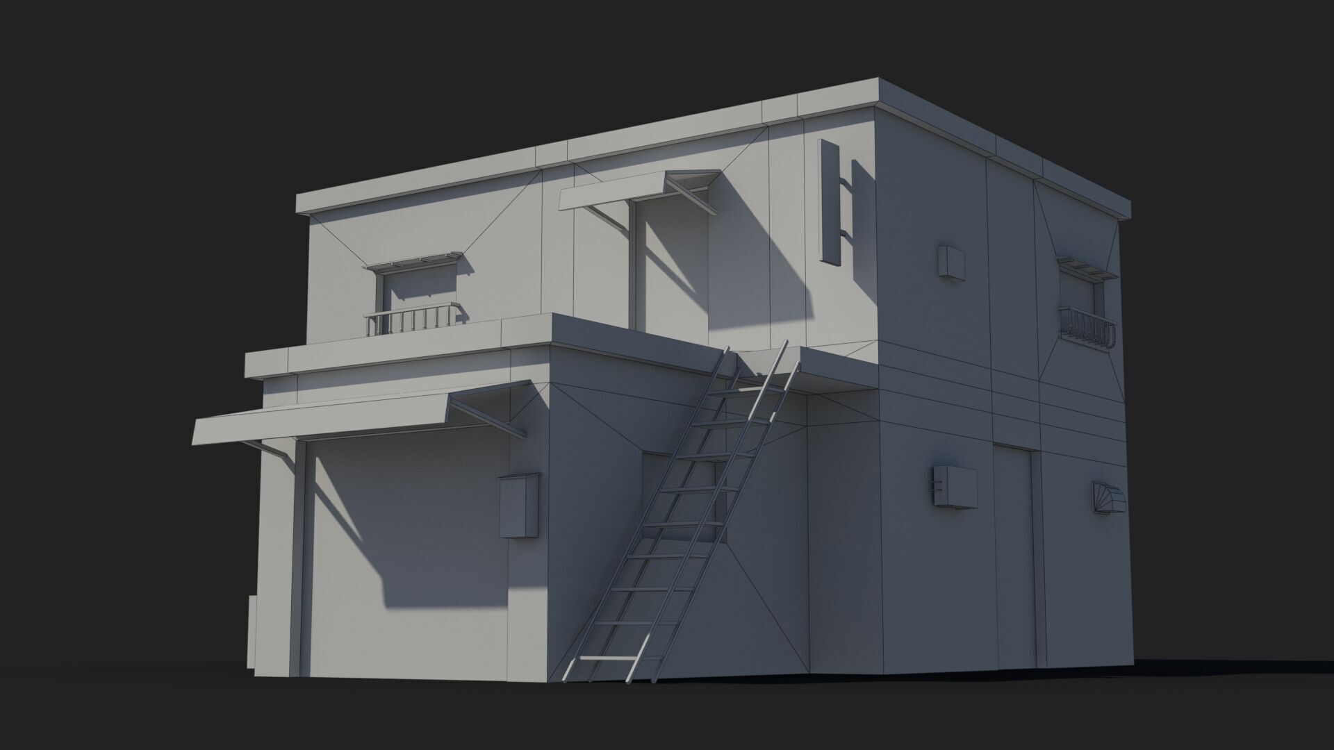 Japanese House x1 Low-poly 3D model_7