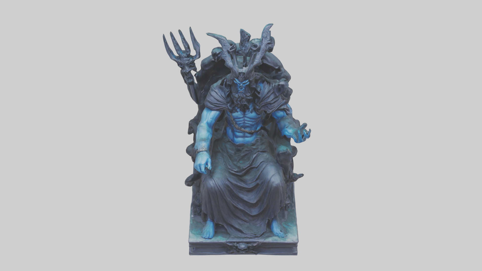 Hades statue model Low-poly 3D model_16