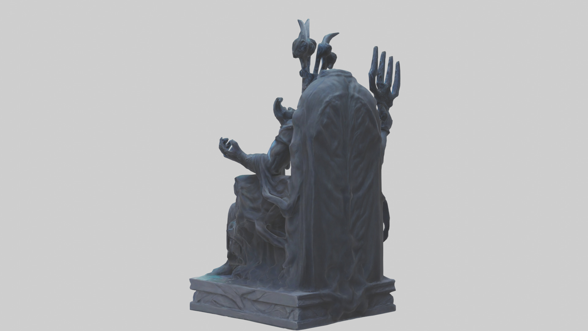 Hades statue model Low-poly 3D model_1