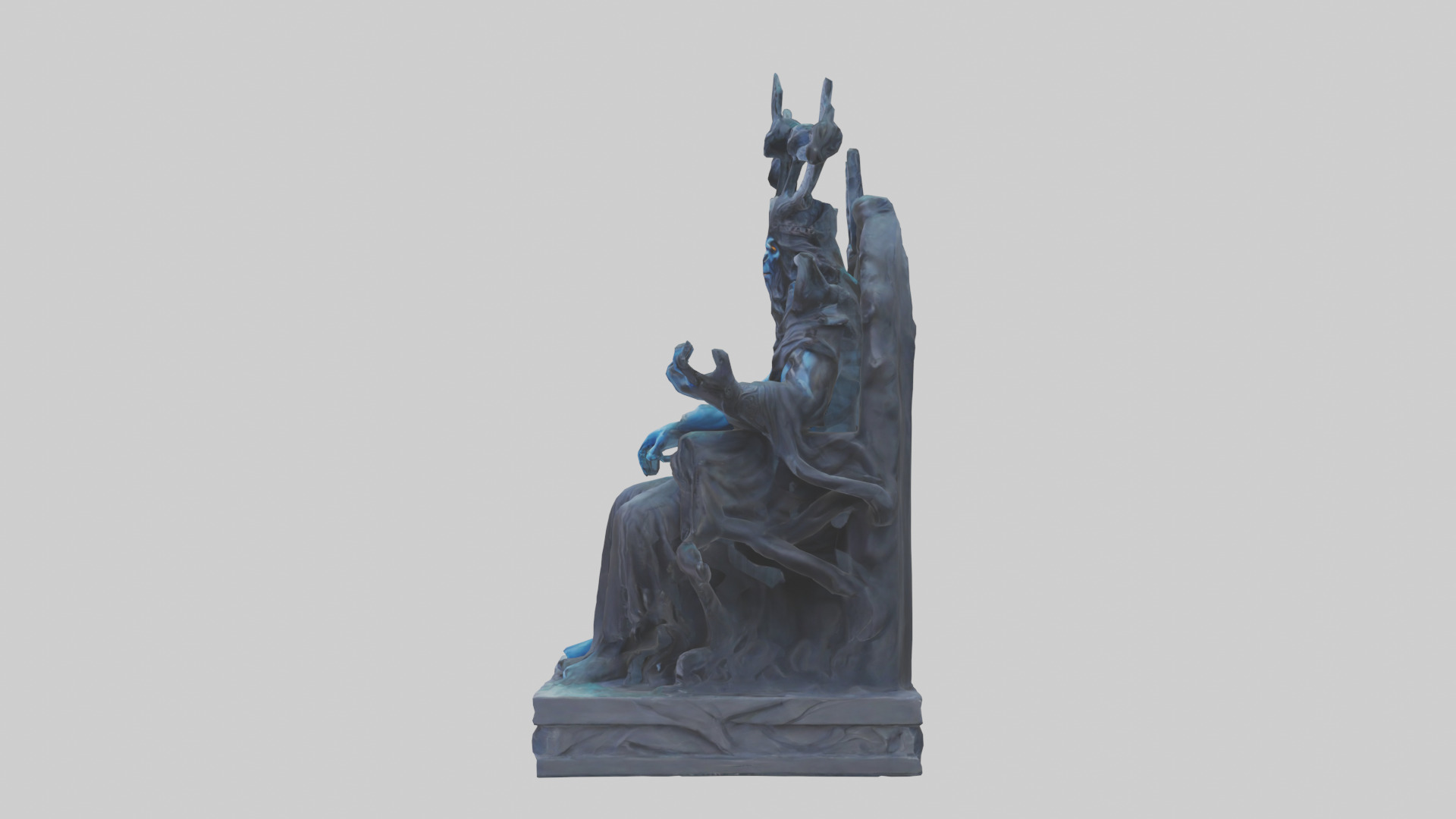 Hades statue model Low-poly 3D model_12
