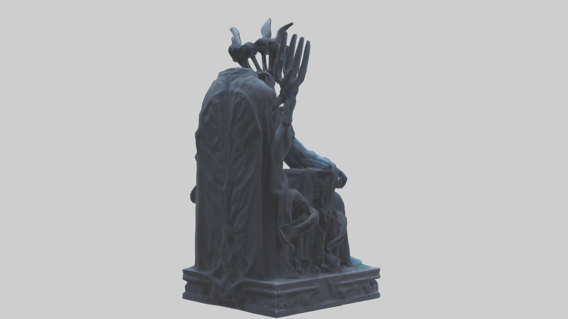 Hades statue model Low-poly 3D model_2
