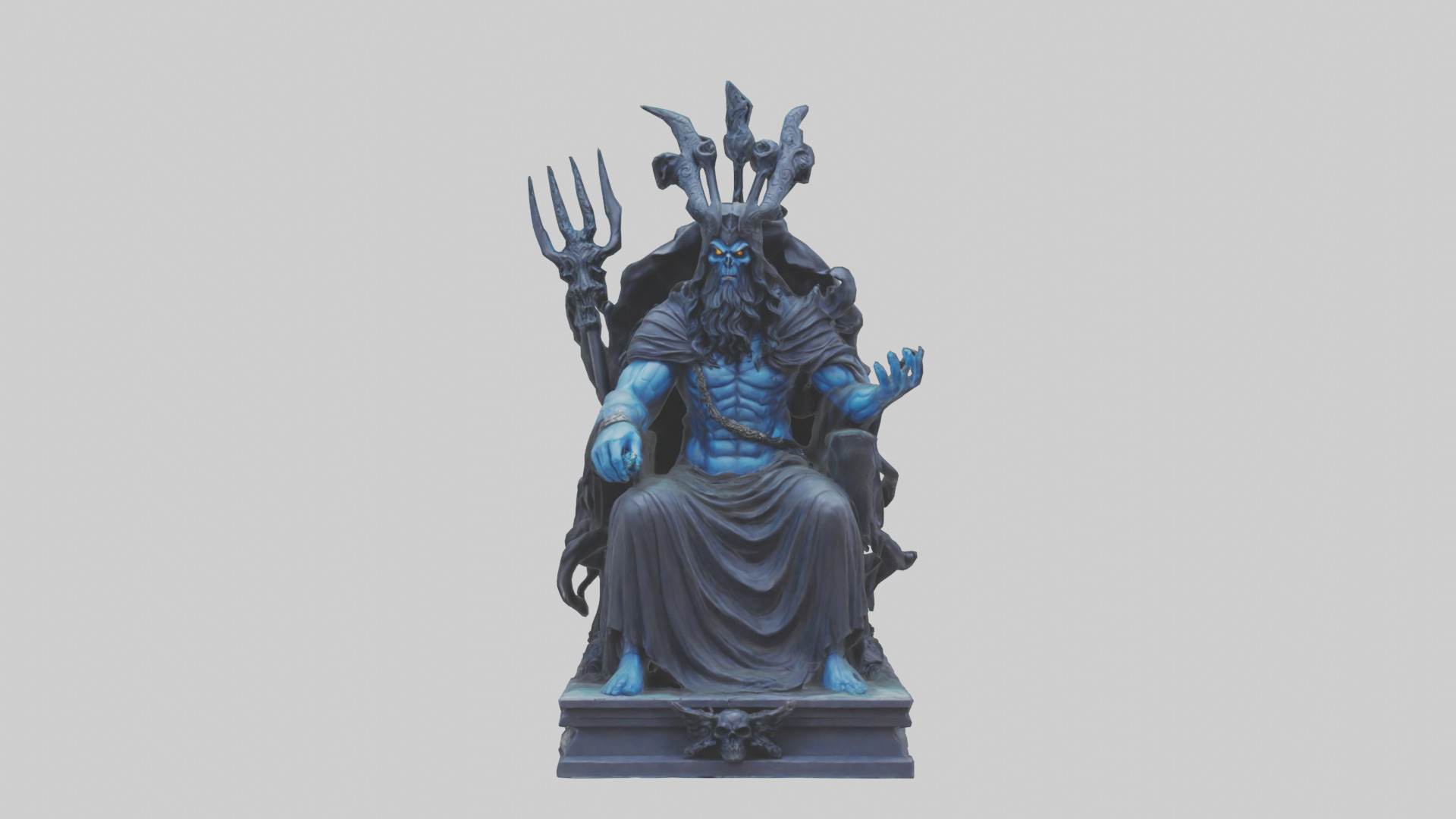 Hades statue model Low-poly 3D model_9