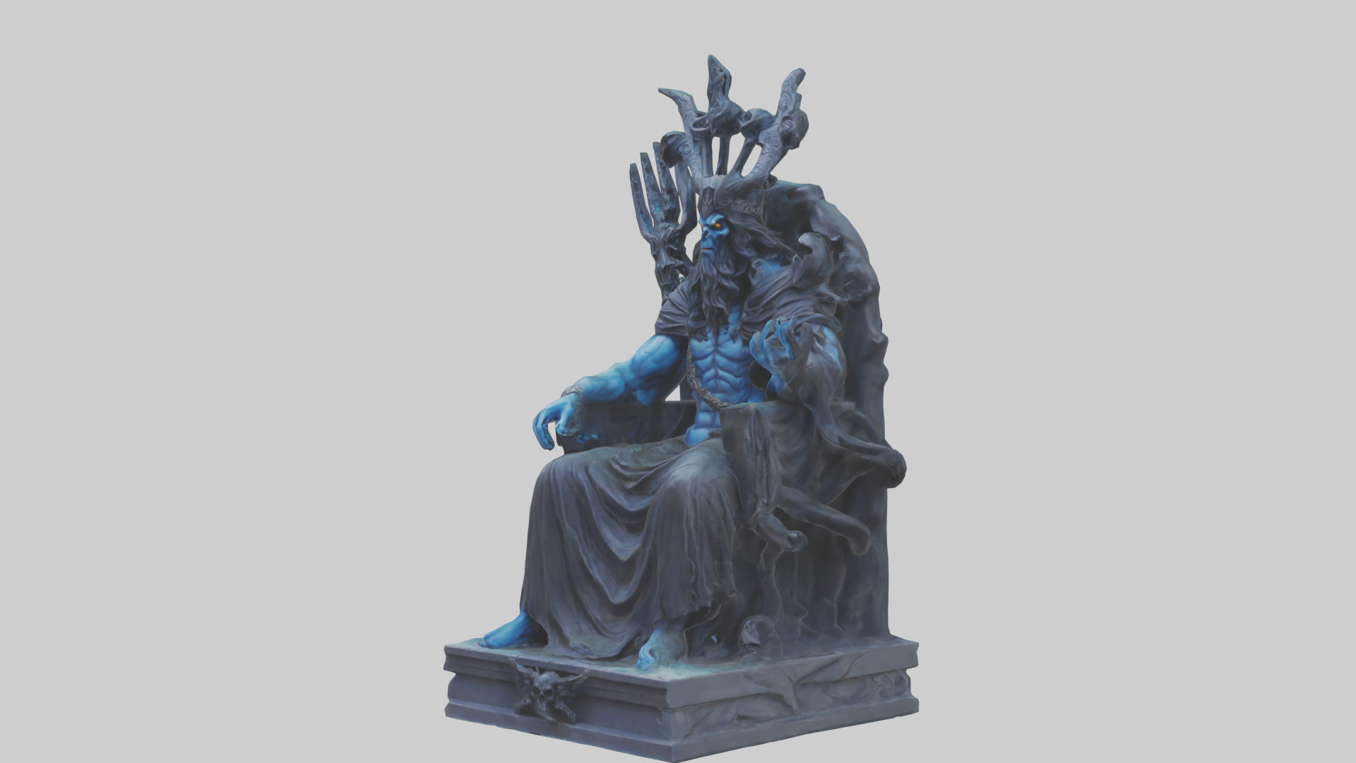Hades statue model Low-poly 3D model_8