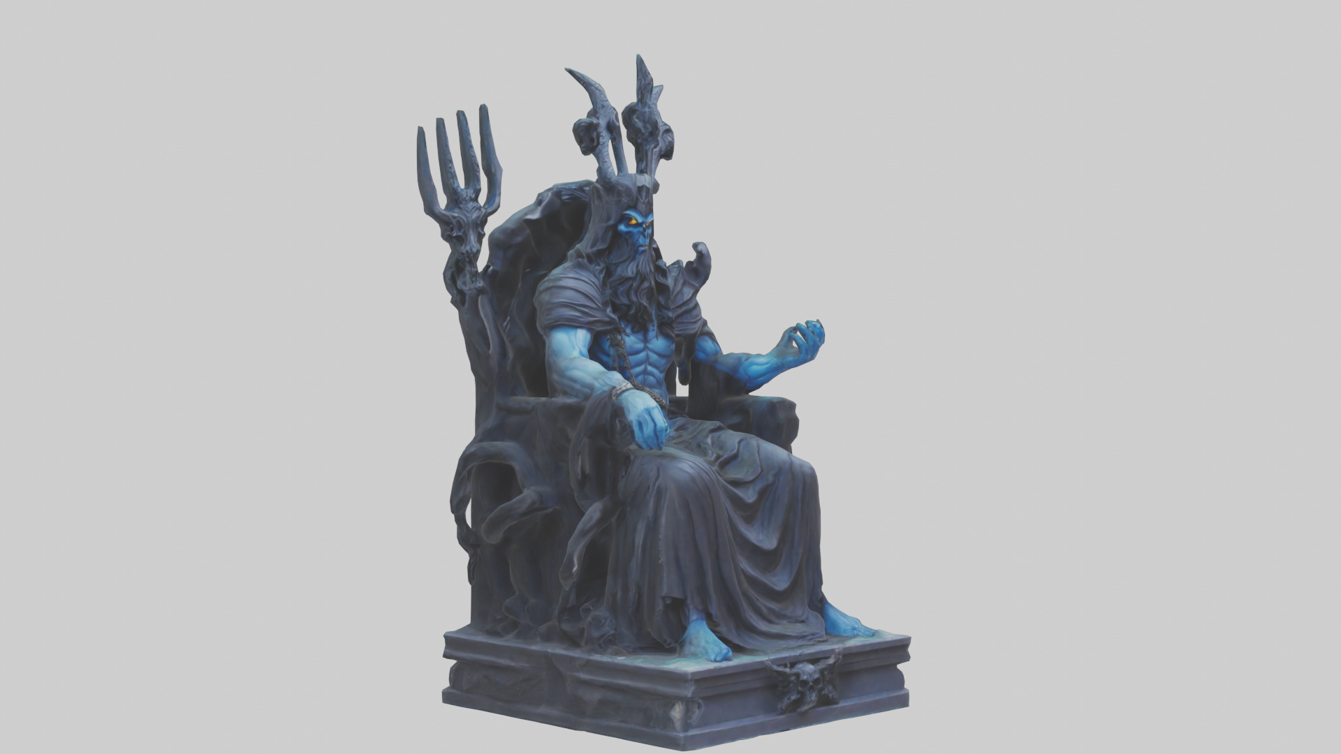 Hades statue model Low-poly 3D model_11