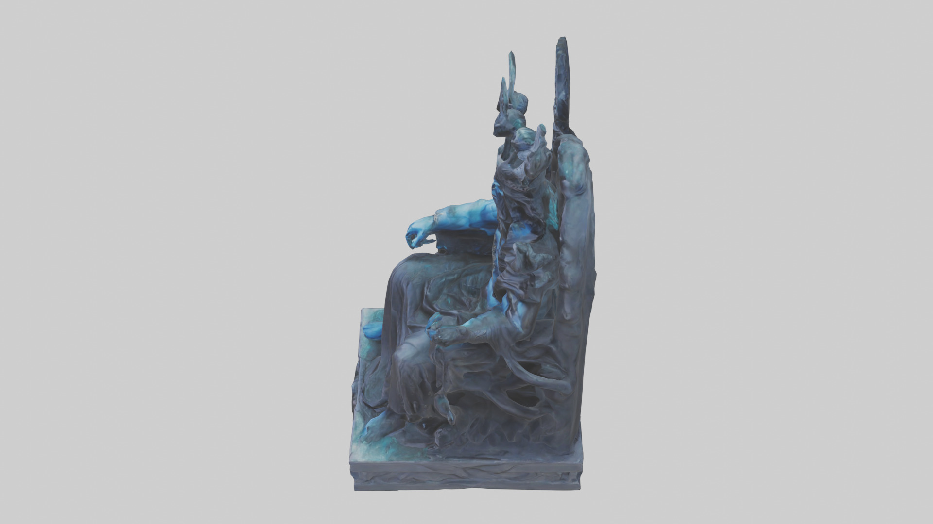 Hades statue model Low-poly 3D model_17