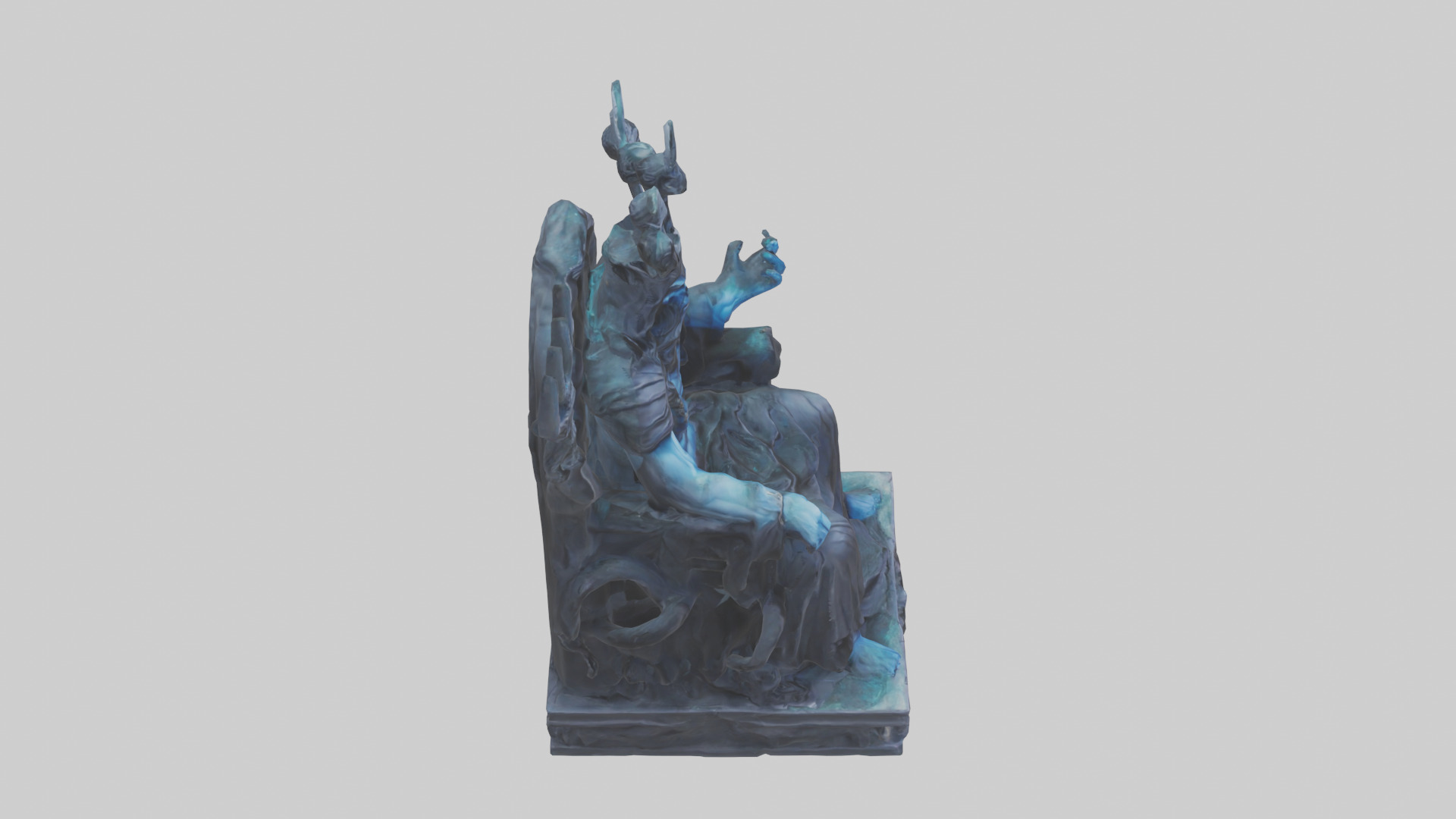 Hades statue model Low-poly 3D model_18