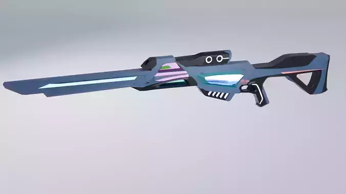 Futuristic Sniper Rifle Game Ready 3D Model CG