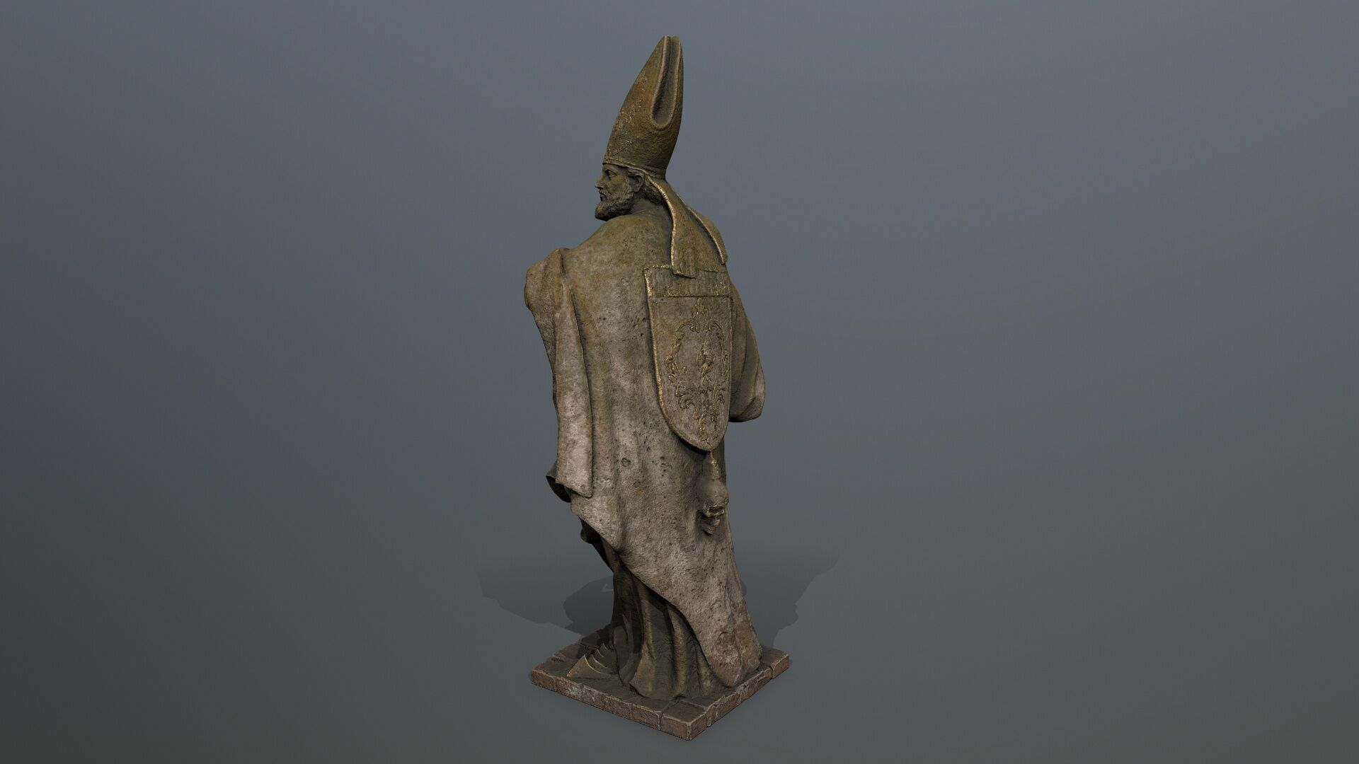 Man Statue Low-poly 3D model_3