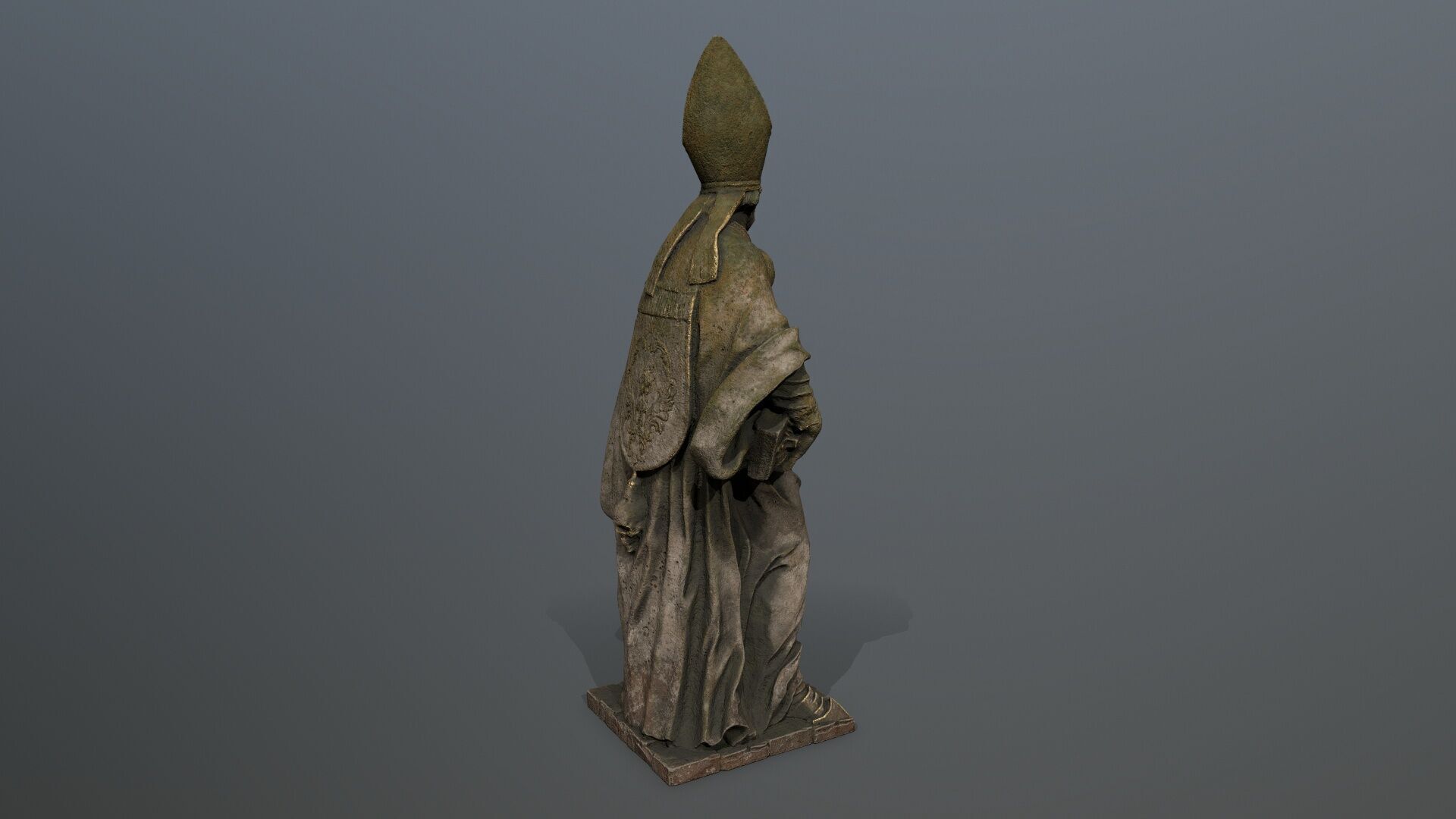 Man Statue Low-poly 3D model_5